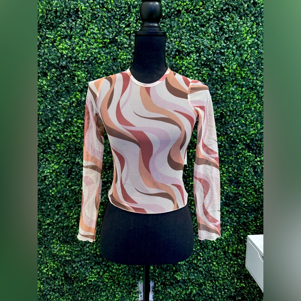 sheer long sleeve top
